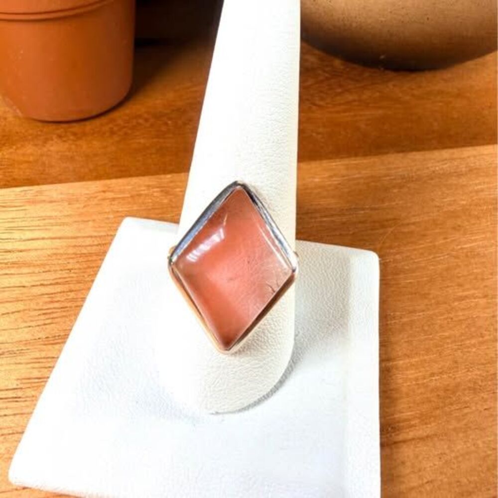 Strawberry Quartz Ring - Size 10 - .925 Sterling Silver